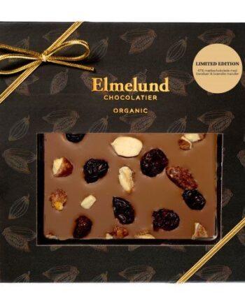 Elmelund Mælkechokolade M  Brændte Mandler   Tranebær ø Limited Edition  80g