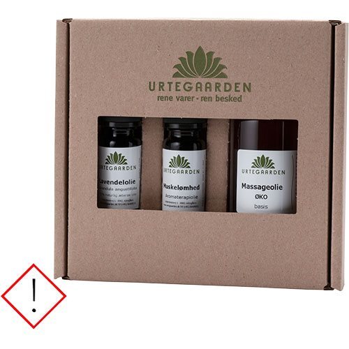 Urtegaarden Massagesæt Basis 10 Ml Lavendel 10ml Muskelømhed 100 Ml Massageolie  1pk