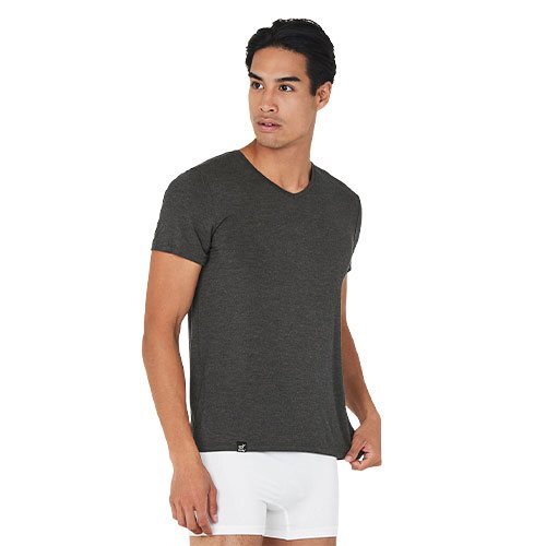Boody Men S V Neck T Shirt Dark Marl Str  M