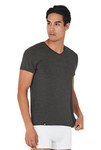 Boody Men S V Neck T Shirt Dark Marl Str  L