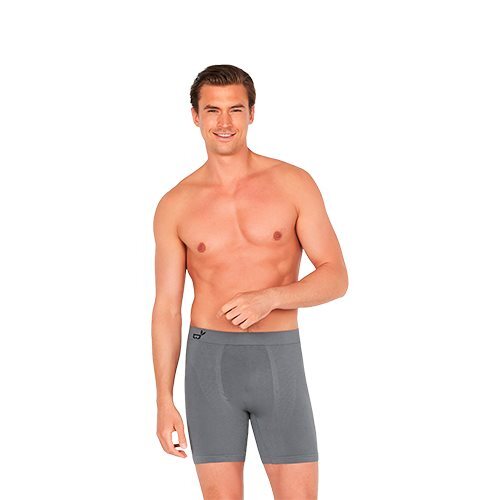 Mens Longer Boxer Charcoal Str  S   1 Stk