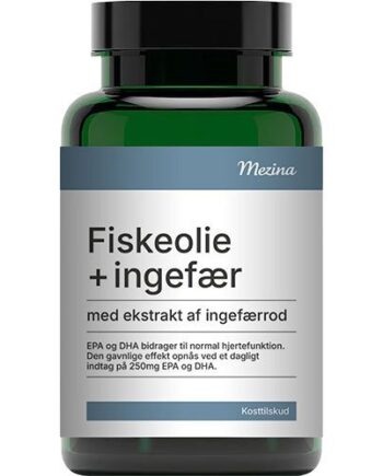 Mezina Fiskeolie Med Ekstrakt Af Ingefærrod   90 Kapsler