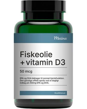 Mezina Fiskeolie Med Vitamin D3   50 Mcg   160 Kapsler