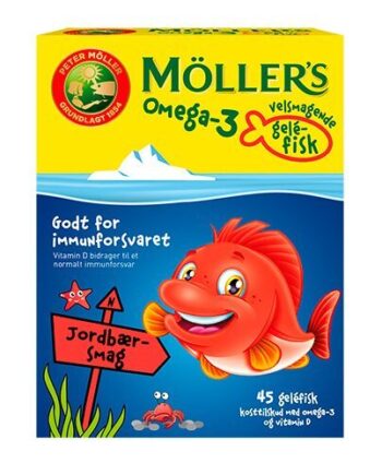 Møllers Omega 3 Fisk Jordbær   45 Gum