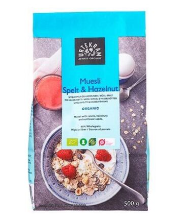 Mysli Spelt   Hasselnød økologisk   500 Gram