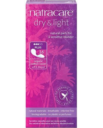 Natracare Dry   Light  Plus  Inkontinens  Indpakket Enkeltvis  øko  16 Stk