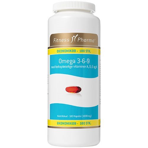 Omega 3 6 9 M  Adek Vit  Fitness Pharma   180 Kapsler