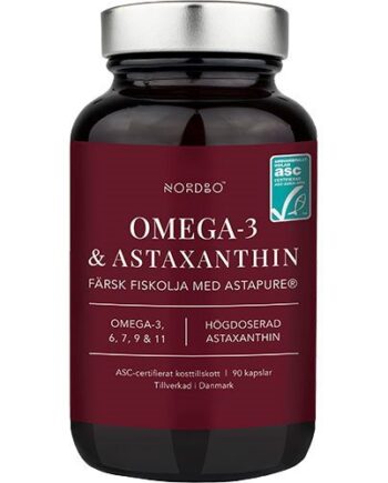 Nordbo Omega 3   Astaxanthin   90 Kapsler