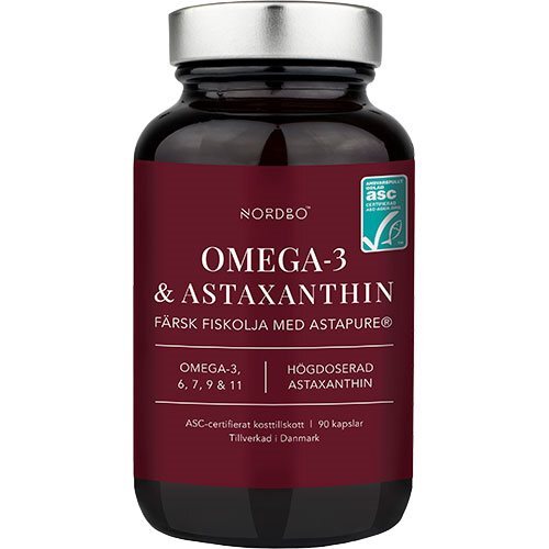 Nordbo Omega 3   Astaxanthin   90 Kapsler