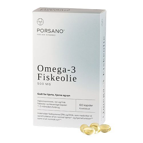 Porsano Omega 3 Fiskeolie   60 Kapsler
