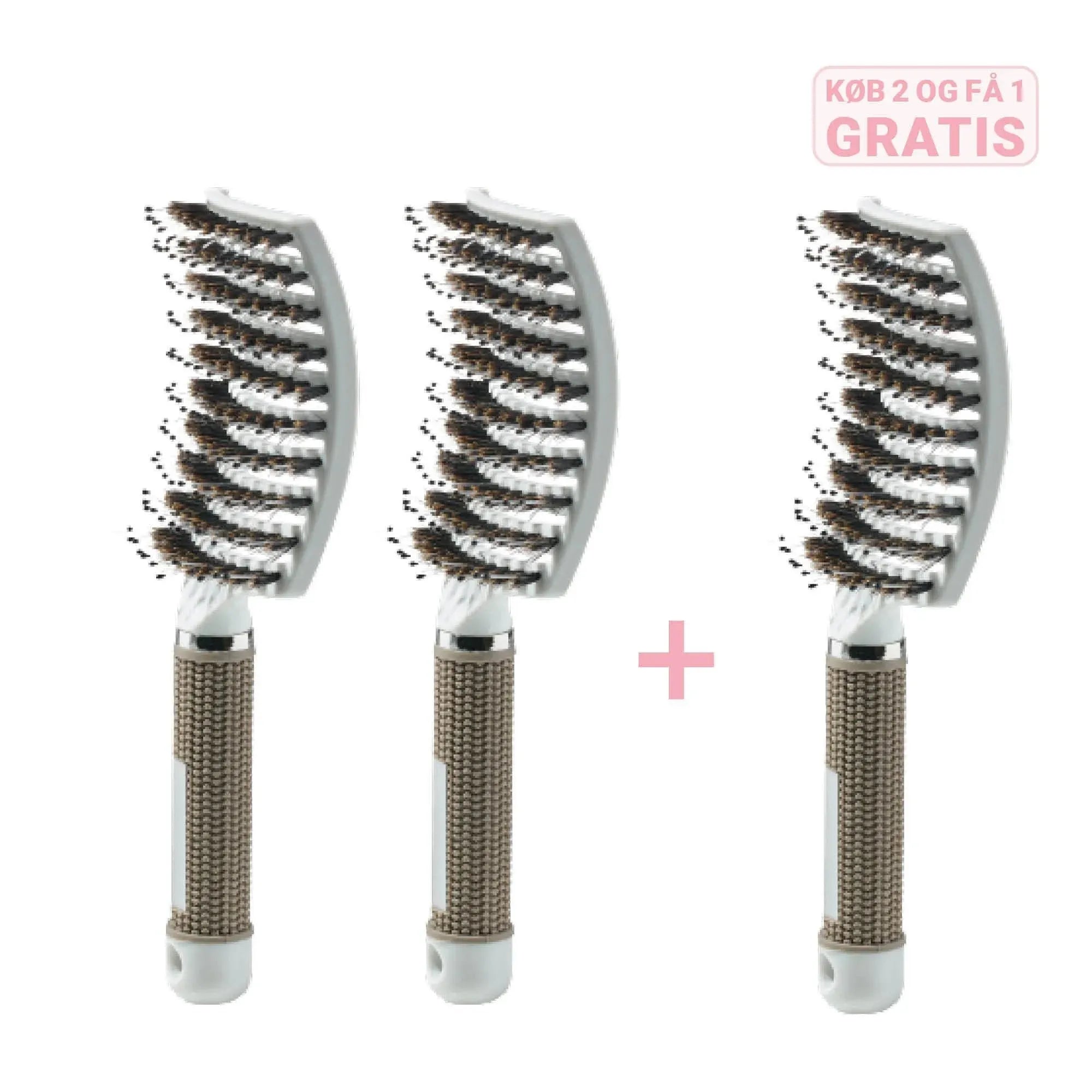 Curved Paddle Brush Køb 2 Stk  Få 1 Stk Gratis   2 Stk Hvid   1 Stk Gratis