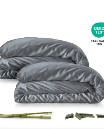 Bambus Dynebetræk   2 Stk   Spar 49 Kr    Grå   140x200