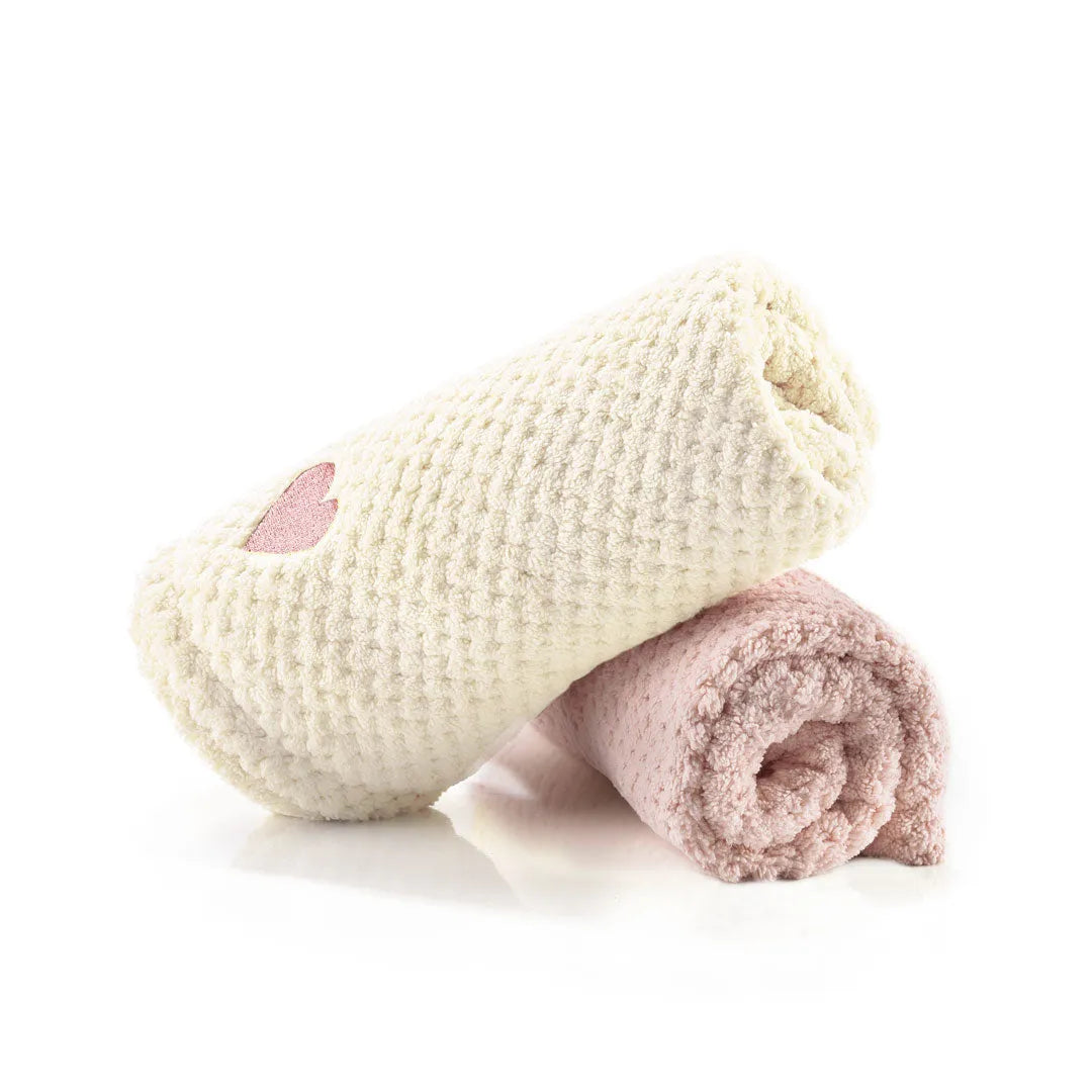 Mikrofiber Håndklæde Til Hår   Rosa 1 Stk   Pudder 1 Stk   Spar 15