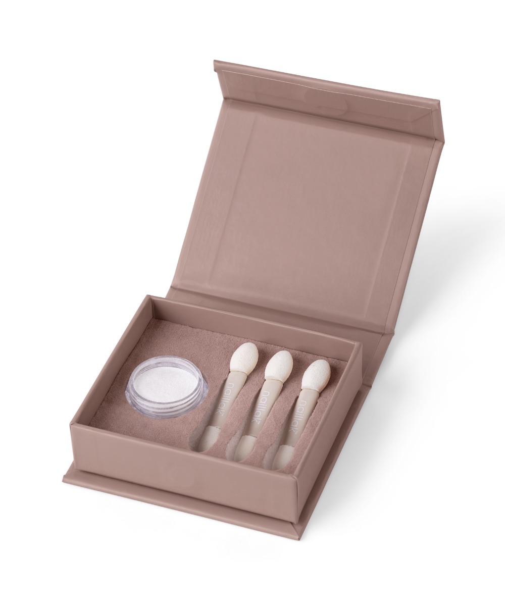 Naillak Pearl Powder Clear Inkl 3 Applikatorer
