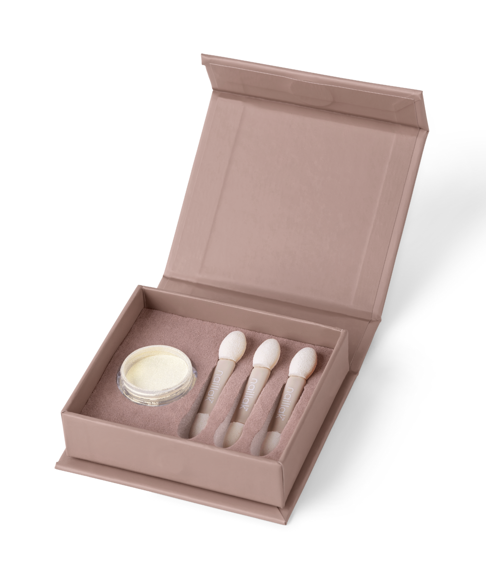 Naillak Pearl Powder Gold Inkl 3 Applikatorer