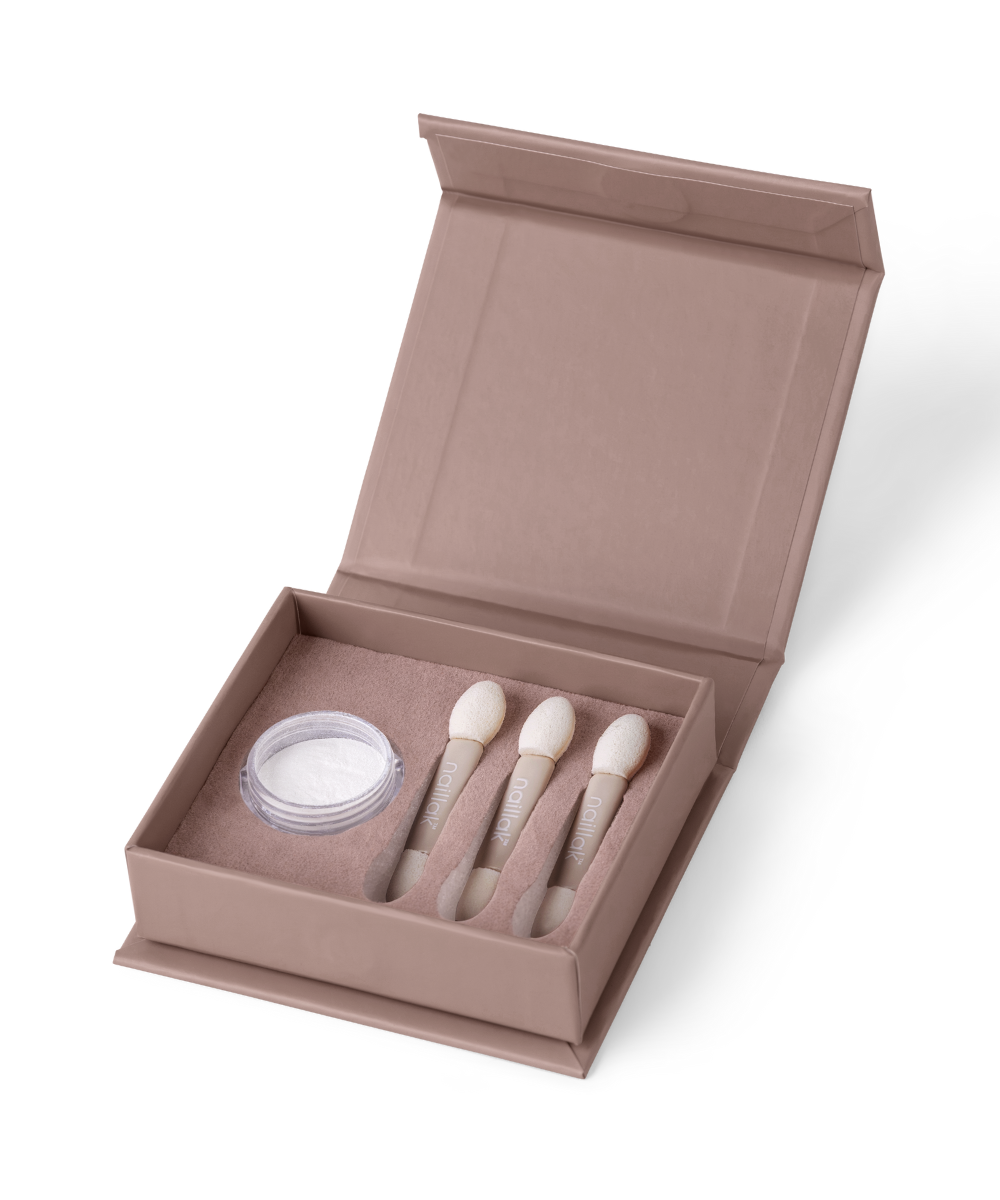 Naillak Pearl Powder White Inkl 3 Applikatorer