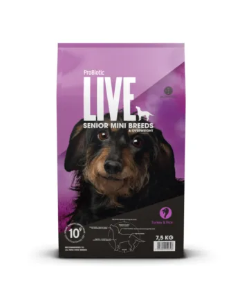 2 Kg  Probiotic Live  Senior Mini Breeds   Seniorfoder Med Kalkun Til Små Hunderacer