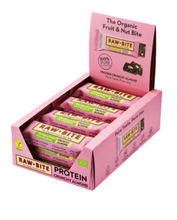 Rawbite Protein Crunchy Almond ø 50 G   Køb 12 Stykker Spar 10