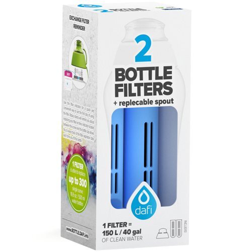 Refiller Filterflaske Blå 2 Stk Refiller   Mundstykke 1 Pk