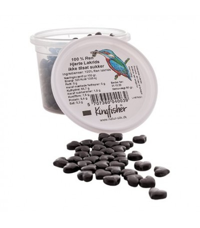 Kingfischer Ren Lakrids Hjerter 80 Gr