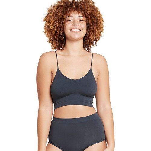 Boody Ribbed Low Back Bra Storm Str  L Lyolyte