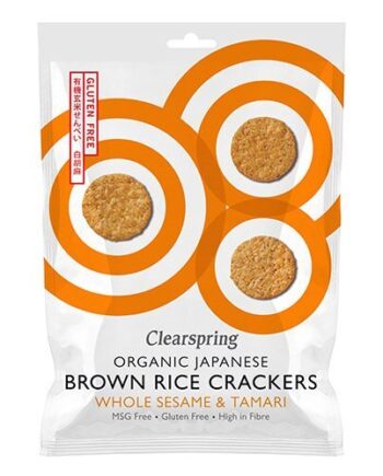 Rice Cracker Sesame økologisk   40 Gram