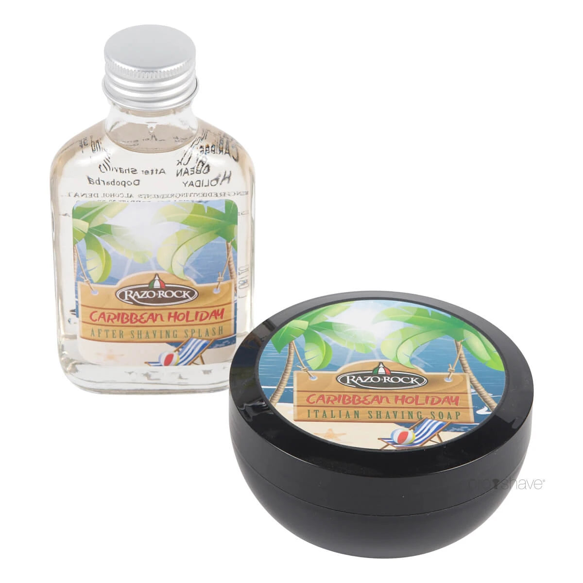 Razorock Caribbean Holiday Sæt  Barbersæbe Og Aftershave