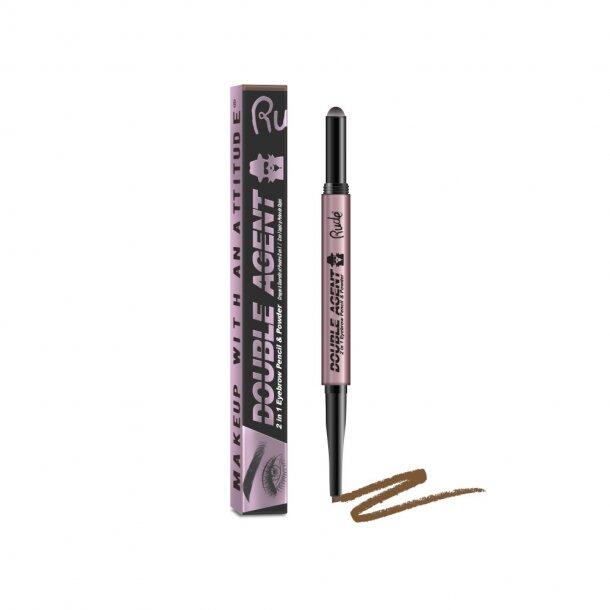Rude Cosmetics Double Agent   2 In 1 Eyebrow Pencil   Powder   Hazel