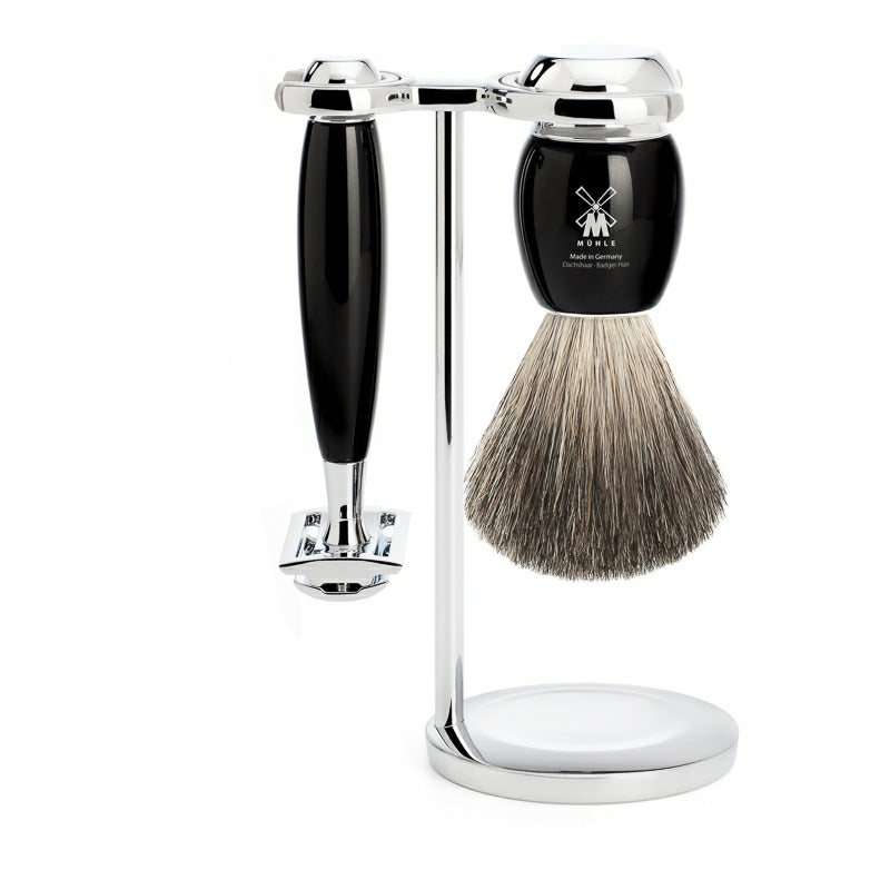 M? Hle Shaving Barbersæt Med De Skraber  Barberkost Og Holder  Vivo  Sort Kunstharpiks