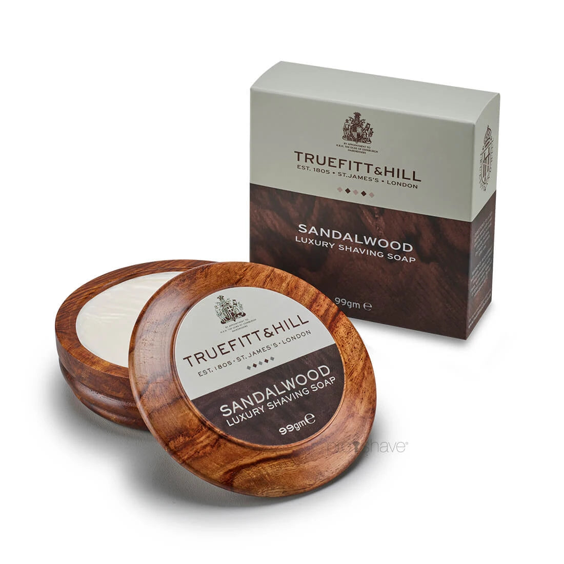 Truefitt   Hill Barbersæbe I Træskål  Sandalwood  99 Gr