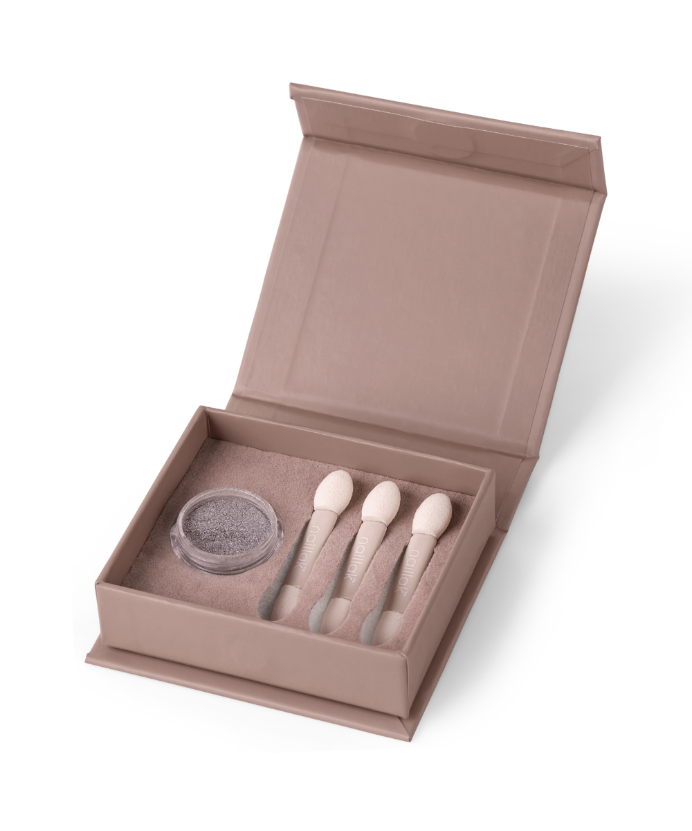 Naillak Chrome Powder Silver Inkl 3 Applikatorer