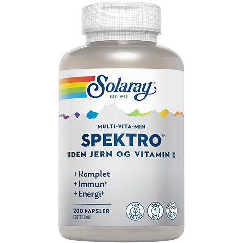Solaray Spektro Multi Vita Min Uden Jern Og Vitamin K  200kap