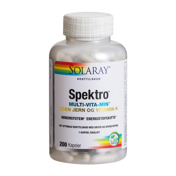 Spektro Multivitamin U  Jern Og K  Bull  200 Kaps  Udløb 11 2025