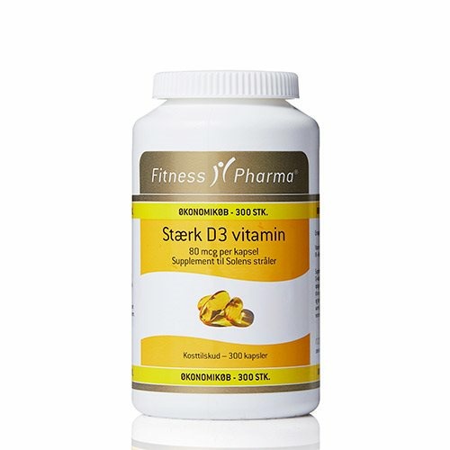 Stærk D3 Vitamin Fitness Pharma   300 Kapsler