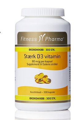 Fitness Pharma Stærk D3 Vitamin  300 Kapsler
