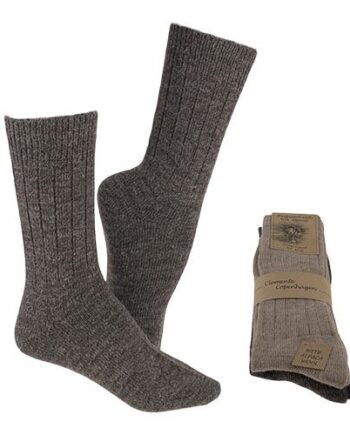 Clemente Strømper Brun   Beige Str  35 38 2 Pak Alpaka Strømper Tynde