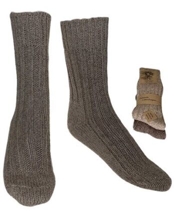 Clemente Strømper Brun   Beige Str  39 42 2 Pak Alpaka Strømper Tykke