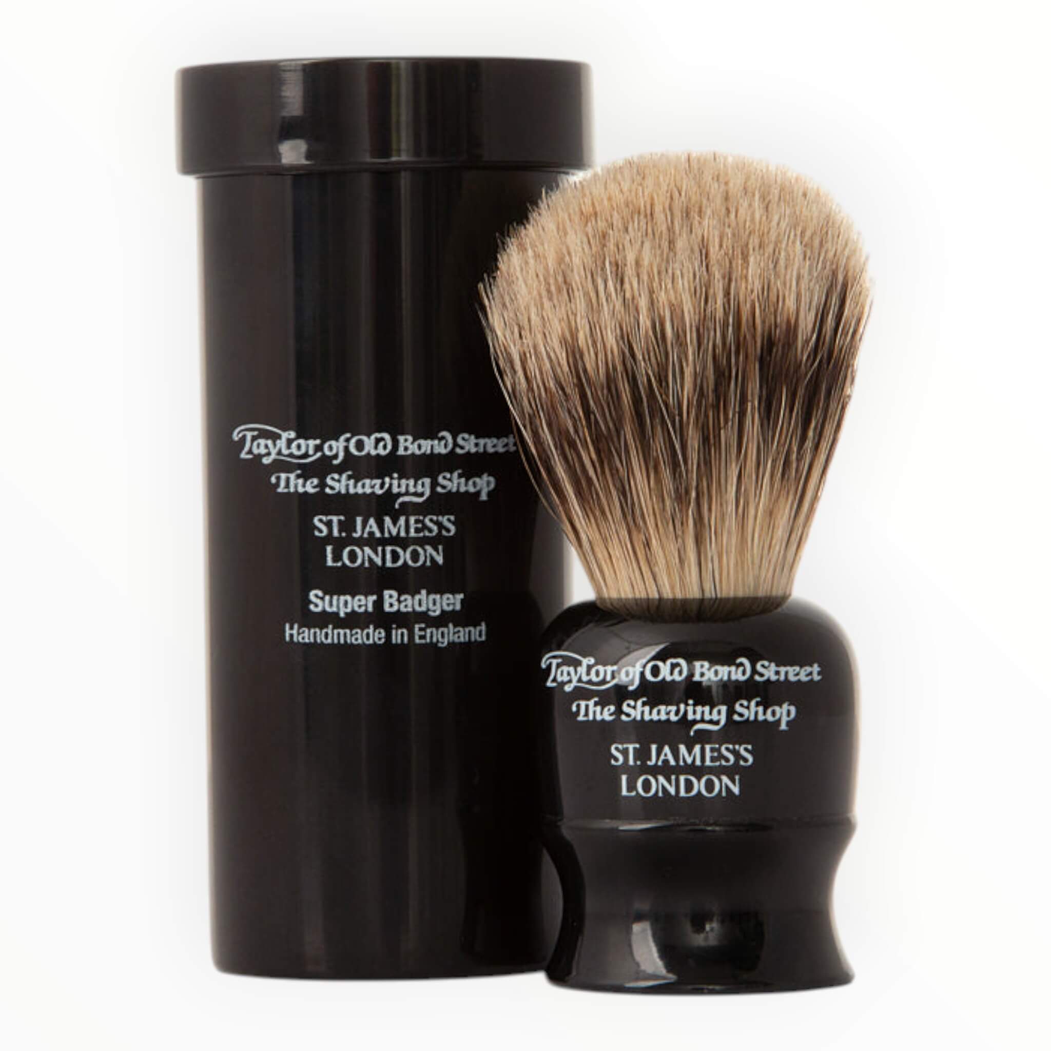Taylor Of Old Bond Street Rejsebørste I Rør  Super Badger  Sort