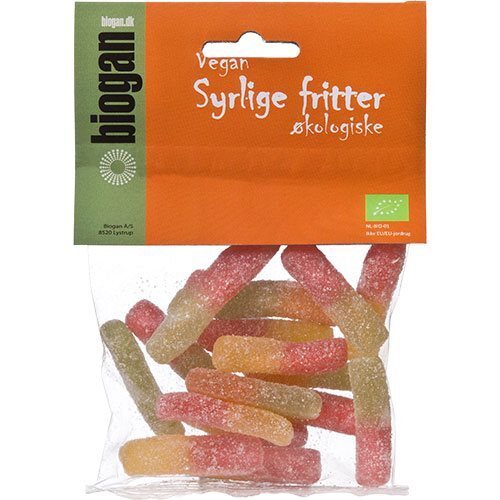 Syrlige Fritter Vingummi ø Gelantinefri   75 Gram