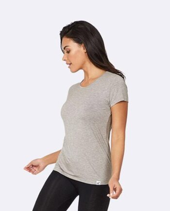 Boody T Shirt Dame Lys Grå Str  M Rund Hals  1stk