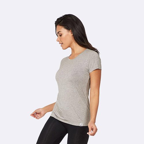 Boody T Shirt Dame Lys Grå Str  M Rund Hals  1stk
