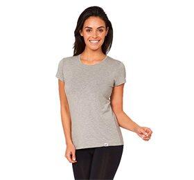 T Shirt Dame Lys Grå Str  L Rund Hals