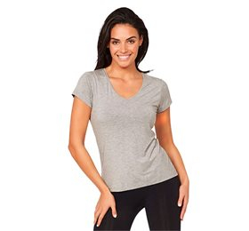 Boody T Shirt Dame V Hals Lysegrå Str  L  Bull  1stk