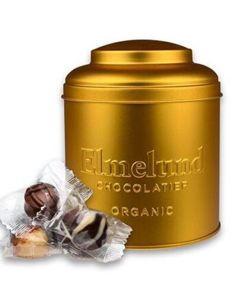 Elmelund Tin Guld 15 Stk Ass  Fyldte Chokolader ø  150g