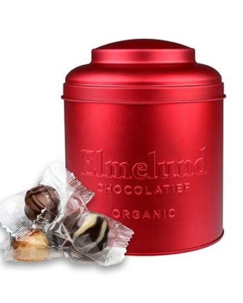Elmelund Tin Rød 15 Stk Ass  Fyldte Chokolader ø  150g
