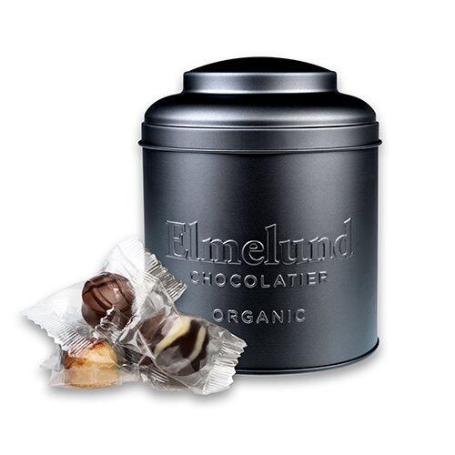 Elmelund Tin Sort 15 Stk Ass  Fyldte Chokolader ø  150g