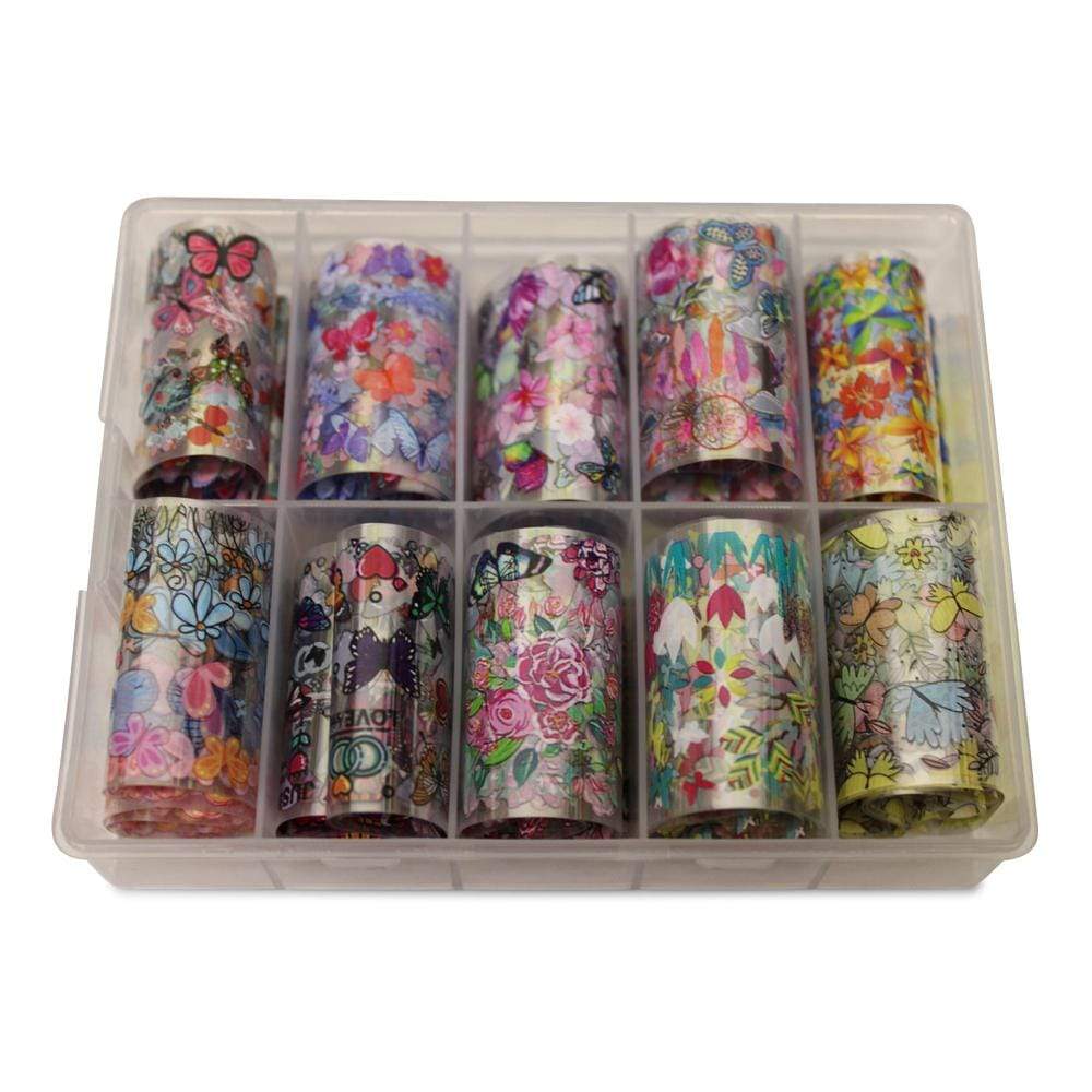 Neglefolie   Blomster Motiv   Transfer Neglefolie Til Nail Art   No 11