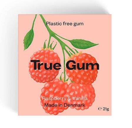 True Gum Tyggegummi Raspberry   Vanilla  21g