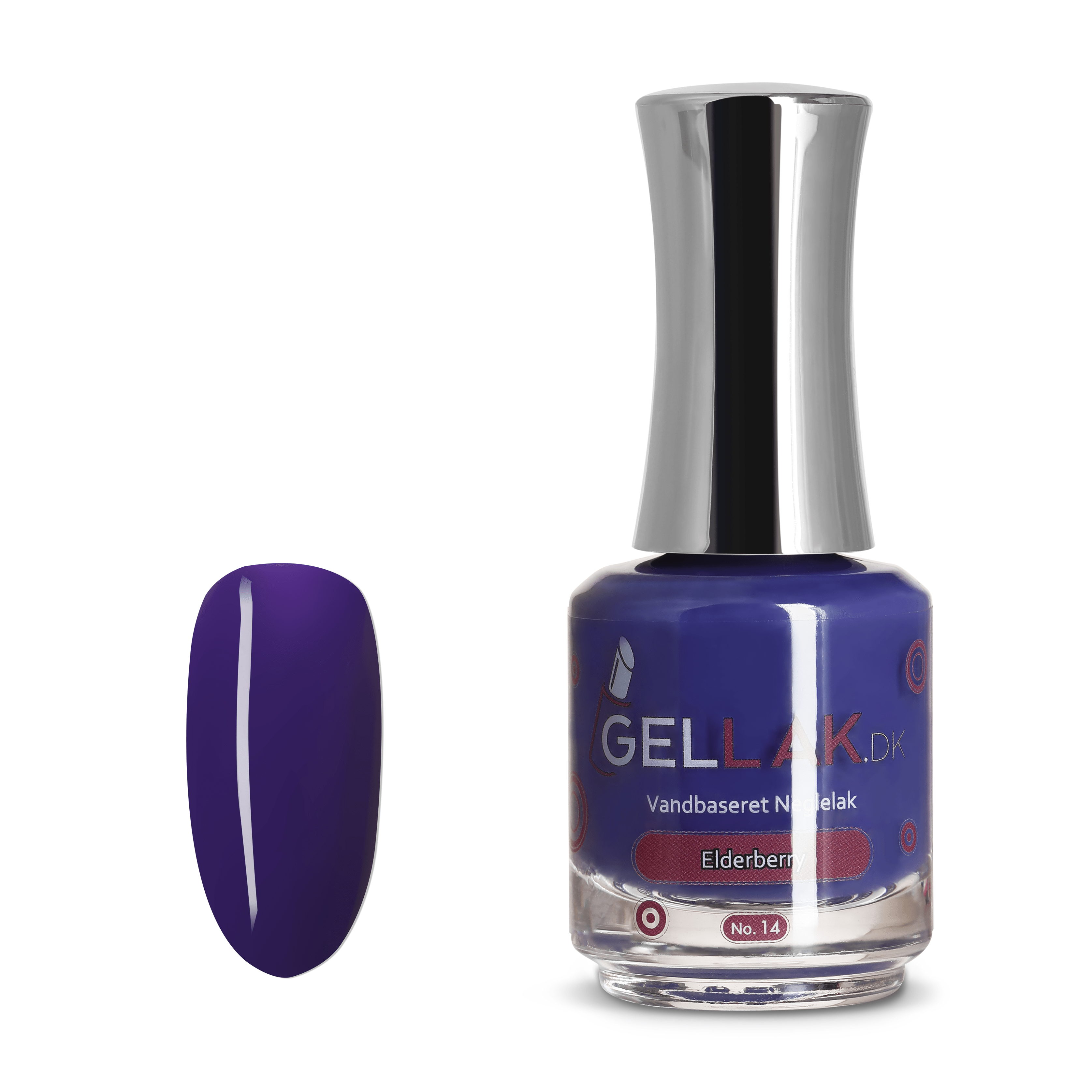 Lilla Vandbaseret Neglelak    Quot Elderberry Quot  No  14   15 Ml   Gellak Dk