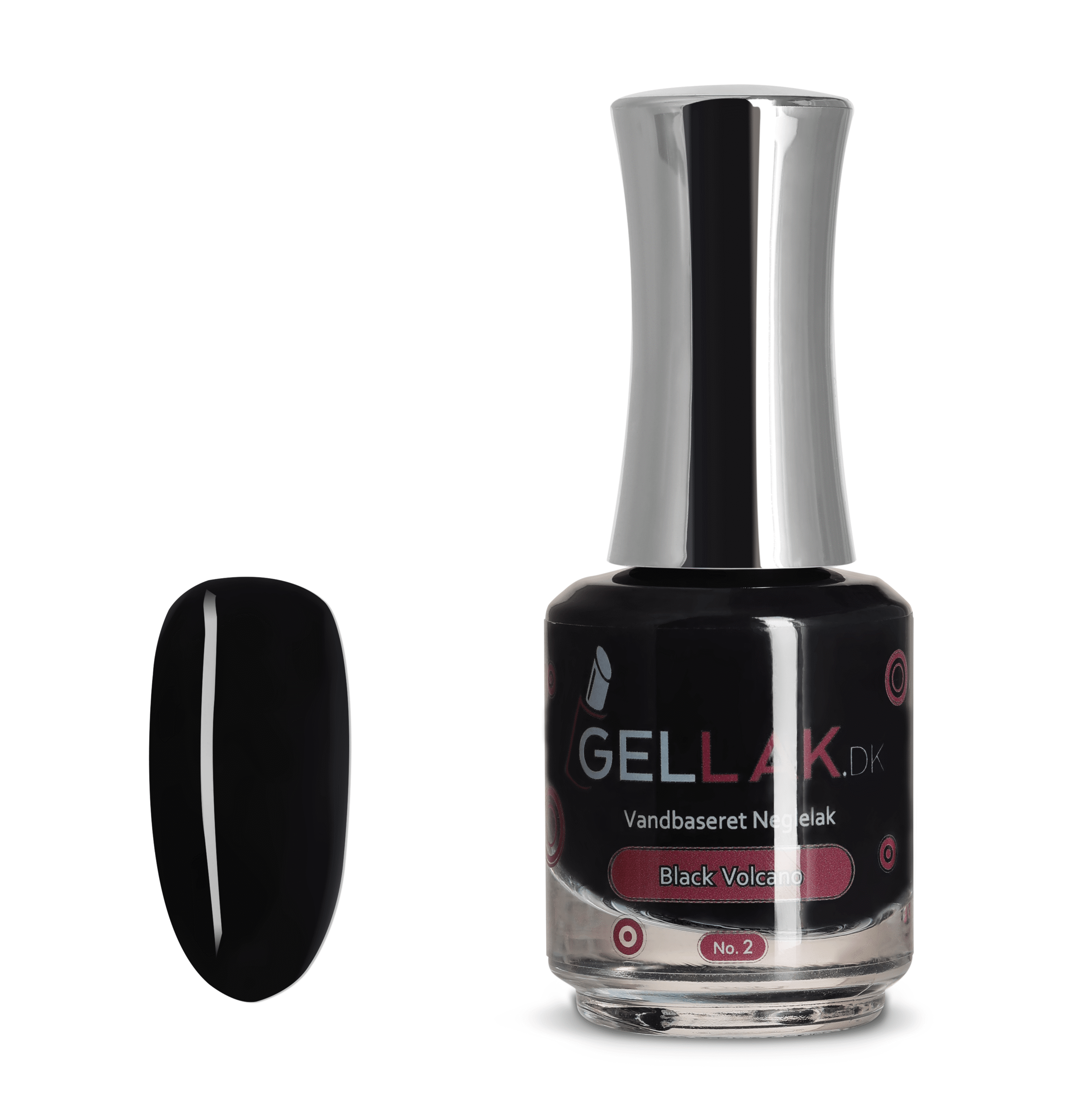 Sort Vandbaseret Neglelak Quot Black Volcano Quot No 2 15 Ml Gellak Dk